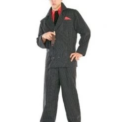 Hurly-Burly Men's Pinstriped Gangster Costume 1920's Great Gatsby