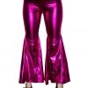 Moo Moo Metallic Hot Pink Flared Disco Pants Festival Wear
