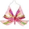 Best Dance Sequin Pink Gold & Lime Butterfly Halter Top Women's