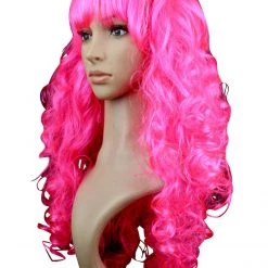 Malltop Curly Fluro Pink Party Wig Wigs
