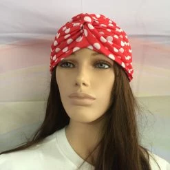 Jacky Wang Red Polka Dot Turban Hair Accessories