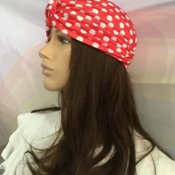 Jacky Wang Red Polka Dot Turban Hair Accessories