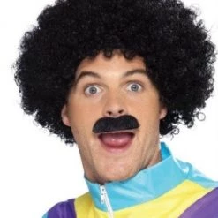 Malltop Black Afro Wig 60's - 70's Disco & Hippie