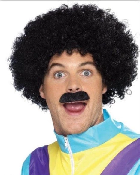 Malltop Black Afro Wig 60's - 70's Disco & Hippie 3 Malltop Black Afro Wig 60's - 70's Disco & Hippie