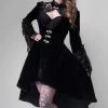 Instyles Black Gothic Lacey Dress Coat Women's