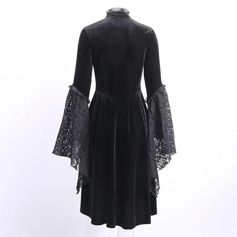 Instyles Black Gothic Lacey Dress Coat Women's 7 Instyles Black Gothic Lacey Dress Coat Women's