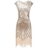 Best Dance Cream Beaded Cap Sleeve Great Gatsby Dress