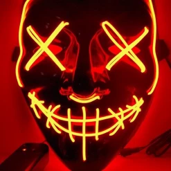 Annecart Orange The Purge Cross Eye Light Up Mask