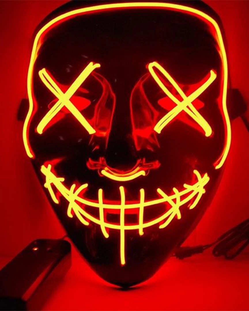 Annecart Orange The Purge Cross Eye Light Up Mask 3 Annecart Orange The Purge Cross Eye Light Up Mask
