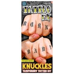 Tinsley Full Alphabet Old English Special FX Knuckles Tattoos