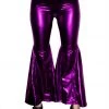 Moo Moo Festival Wear Metallic Purple Flared Disco Pants