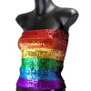 Trademart Rainbow Sequin Boob Tube Top