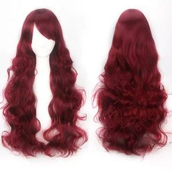 Annecart Burgundy Long Curly Cosplay Wig