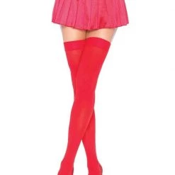 Leg Avenue Red Nylon Thigh Highs Hosiery