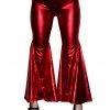 Moo Moo Metallic Red Flared Disco Pants Festival Wear