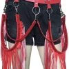 AnneCart Belts & Harnesses Red Tassel And Chain Belt