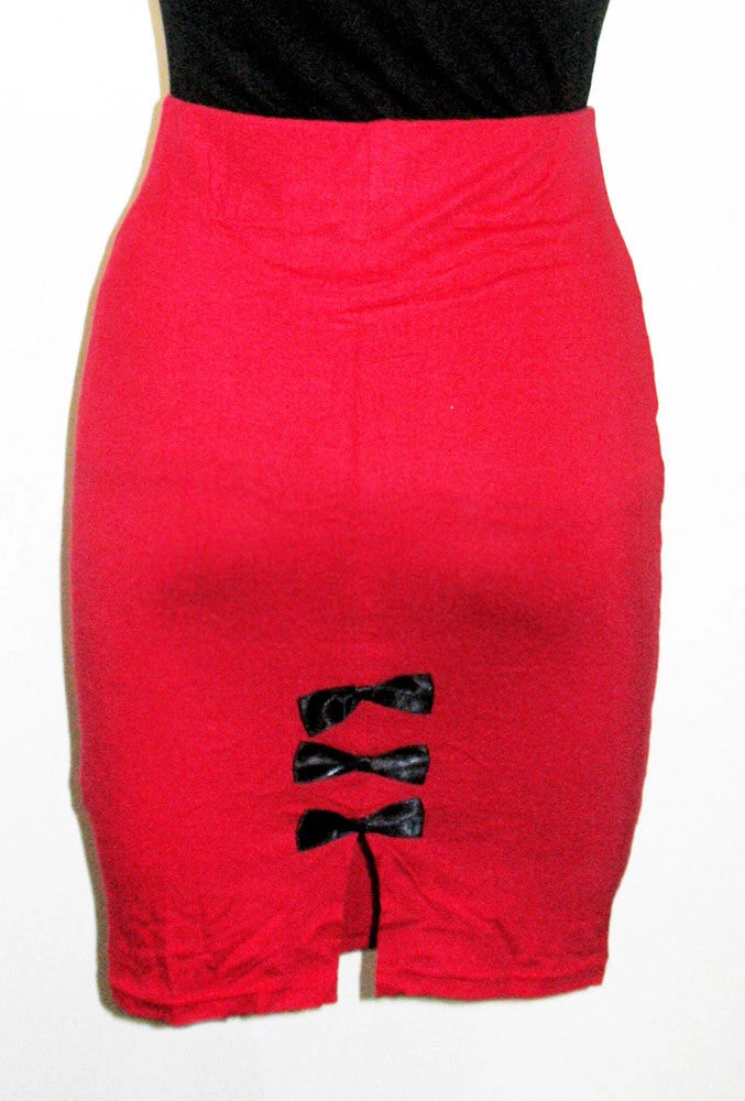 Hurly-Burly (D) Red Pin-up Pencil Skirt 4 Hurly-Burly (D) Red Pin-up Pencil Skirt