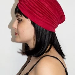 Jacky Wang Dark Red Turban