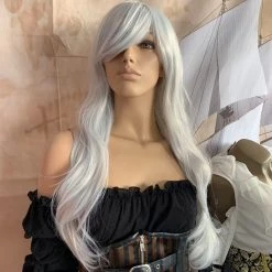 Bell's Wigs Deluxe Silver White Wavy Wig