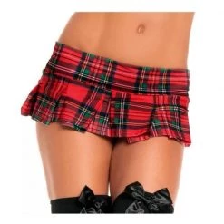 Unknown Be Wicked Red Tartan Skirt - 7" Skirts