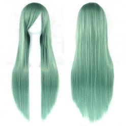 DHGate Anime & Video Games Dusty Green Long Straight Cosplay Wig
