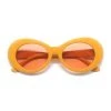 Hurly-Burly Orange Round Glasses Rose Lenses