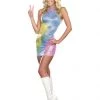 Hurly-Burly 60's - 70's Disco & Hippie Tie Dye Disco Mini Dress