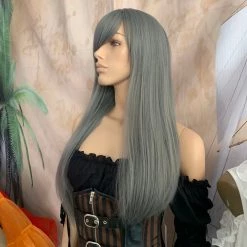 Bell's Wigs Deluxe Long Straight Grey Wig
