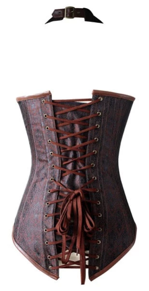 Malltop Brown Halter Steampunk Corset 5 Malltop Brown Halter Steampunk Corset
