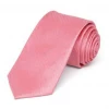 AnneCart Neck Ties Coral Pink Satin Skinny Neck Tie