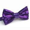 Jacky Wang Purple Sequined Bowtie Neck Ties