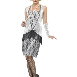 Smiffys 1920's Great Gatsby Silver Flapper Costume