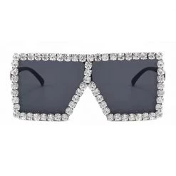 Lynn L Festival Wear Fashion Silver Rhinestone Frame Glasses