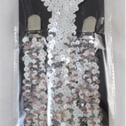 Trademart Silver Sequin Suspenders