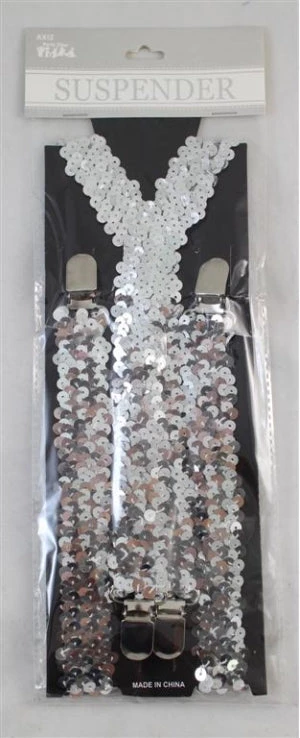 Trademart Silver Sequin Suspenders 3 Trademart Silver Sequin Suspenders