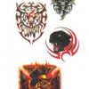 DCMA Collection Special FX Makeup Cougar, Flames And Skulls Temporary Tattoos