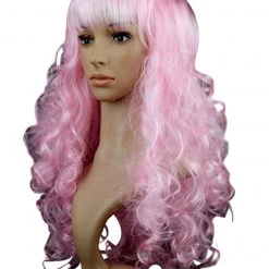Malltop Curly Light Pink Party Wig Wigs