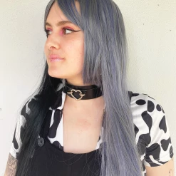 Bell's Wigs Deluxe Two Toned Long Black And Grey Wig