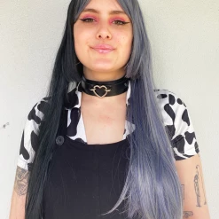 Bell's Wigs Deluxe Two Toned Long Black And Grey Wig