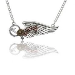 8Seasons Findings Silver Wing Steampunk Necklace (C)