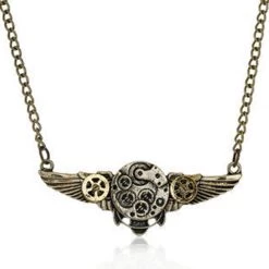 8Seasons Findings Jewellery Gold Winged Steampunk Necklace (A)
