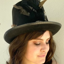 Craft Steampunk Black Feathers & Bullets Hat (TT)