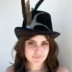 Craft Steampunk Long Brown Feather Hat (VV)