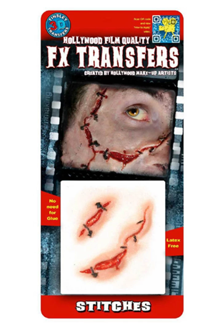 Tinsley Stitches 3D FX Transfer Special FX Makeup 3 Tinsley Stitches 3D FX Transfer Special FX Makeup