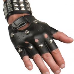 TomFoolery Black Studded Wrist Gloves