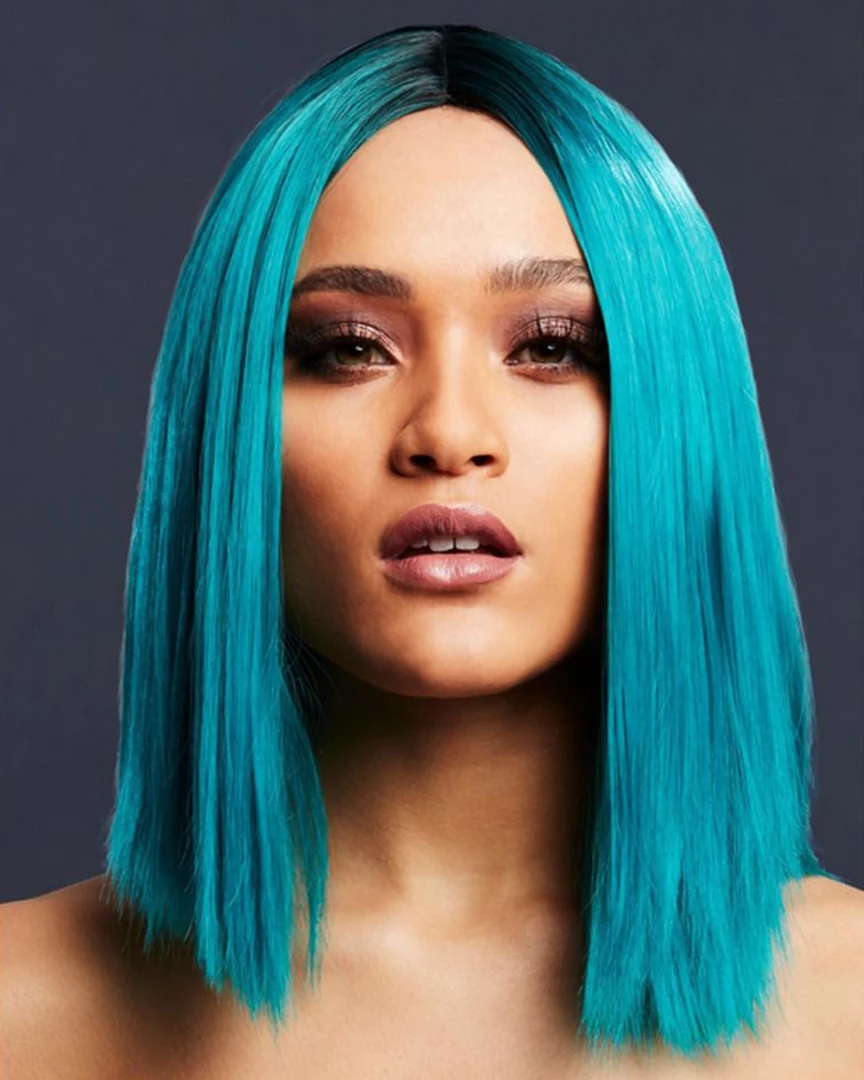 Smiffys Kylie Teal Bob Wig 3 Smiffys Kylie Teal Bob Wig