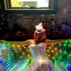 AnneCart White And Pink Hip And Zip Detail Corset Corsets