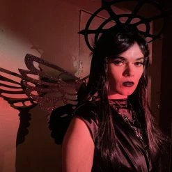 Leg Avenue Halloween Black Fallen Angel Glitter Wings And Headband