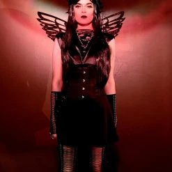 Leg Avenue Halloween Black Fallen Angel Glitter Wings And Headband