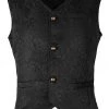 AnneCart 1920's Great Gatsby Black Men's Jacquard Waistcoat